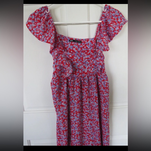 Zara Floral Red Maxi Dress - Picture 11 of 14
